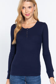 Long Sleeve Scoop Neck Thermal Top - Spicy and Sexy