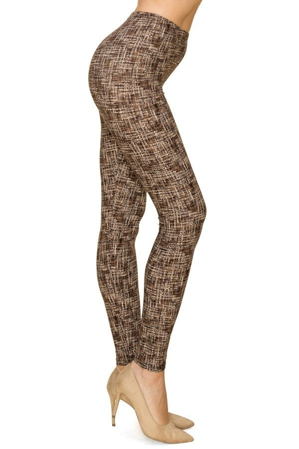 Multi Print, Full Length, High Waisted Leggings In A Fitted Style With An Elastic Waistband - Spicy and Sexy