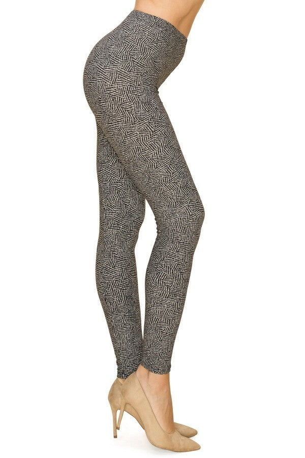 Multi Print, Full Length, High Waisted Leggings In A Fitted Style With An Elastic Waistband - Spicy and Sexy