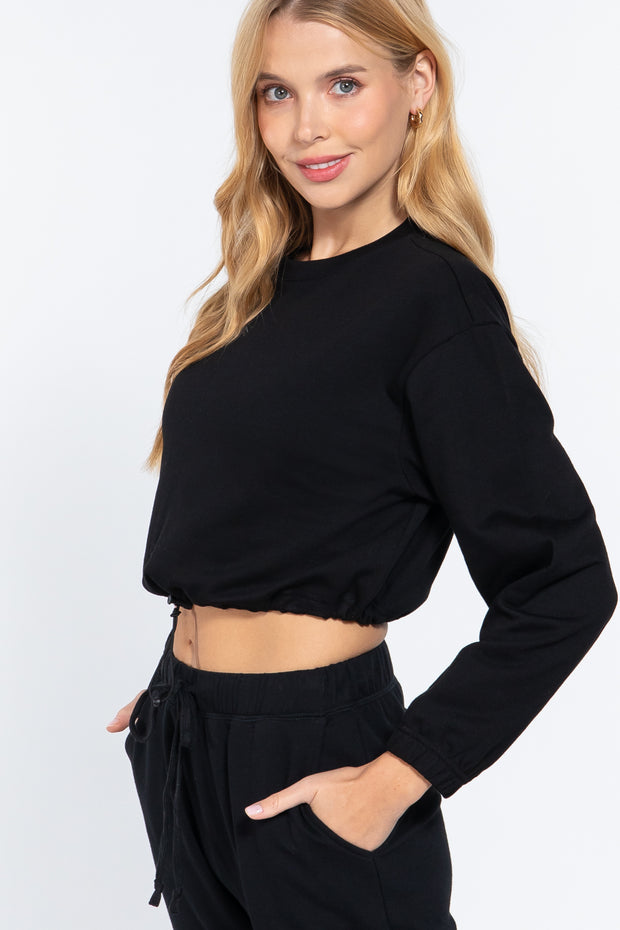 Adjustable Waist French Terry Top - Spicy and Sexy