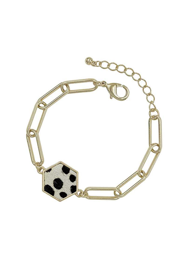 Metal Clothing Pin Chain Leopard Haircalf Bracelet - Spicy and Sexy