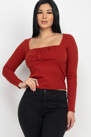 Shirred Square Neck Top - Spicy and Sexy