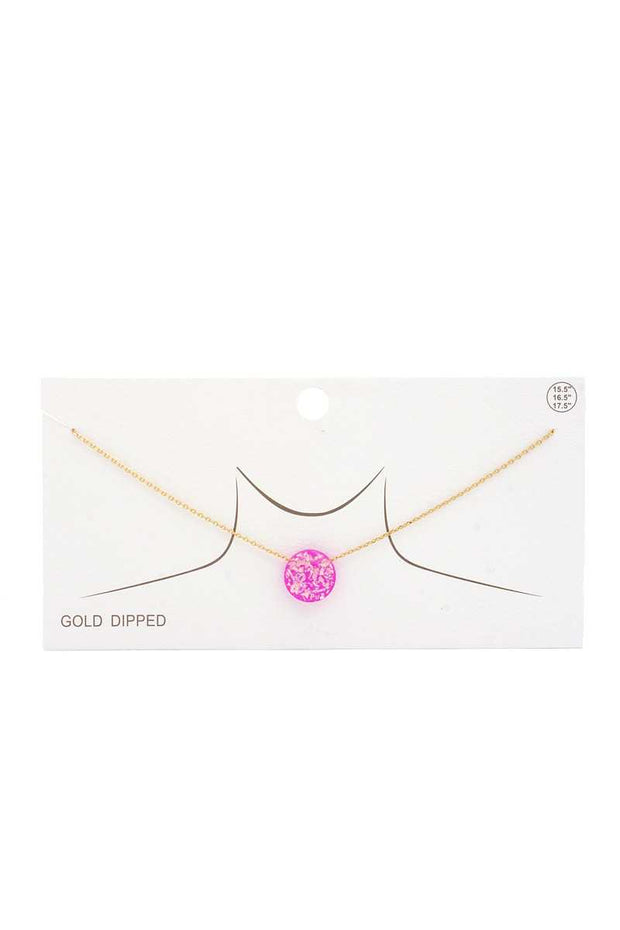 Iridescent Circle Gold Dipped Necklace - Spicy and Sexy