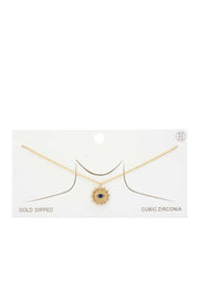 Evil Eye Sun Charm Gold Dipped Necklace - Spicy and Sexy
