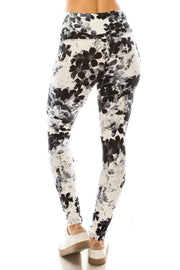 Long Yoga Style Banded Lined Multi Printed Knit Legging With High Waist - Spicy and Sexy