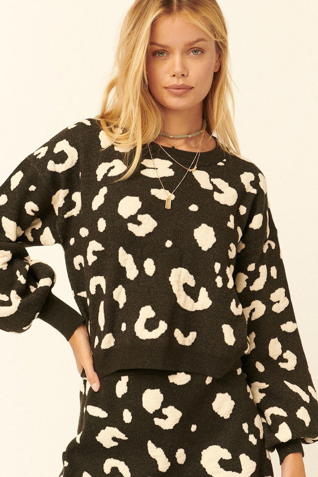 A Leopard Print Pullover Sweater - Spicy and Sexy