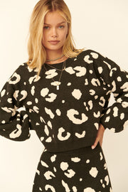 A Leopard Print Pullover Sweater - Spicy and Sexy