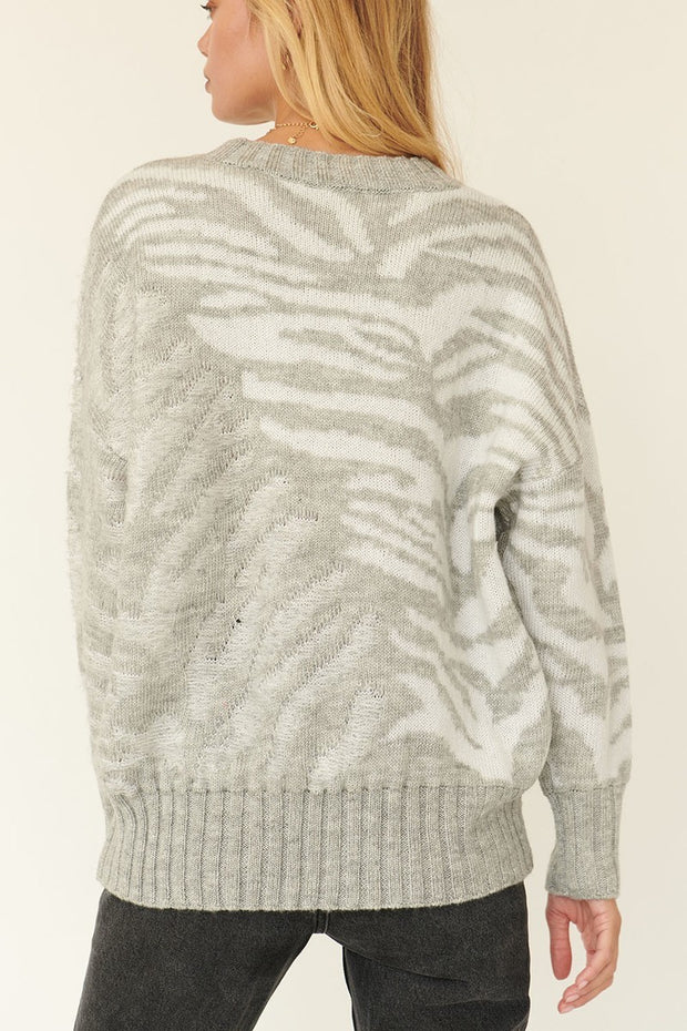 A Zebra Print Pullover Sweater - Spicy and Sexy