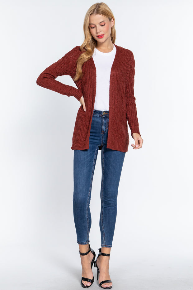 Long Sleeve Open Front Sweater Cardigan - Spicy and Sexy