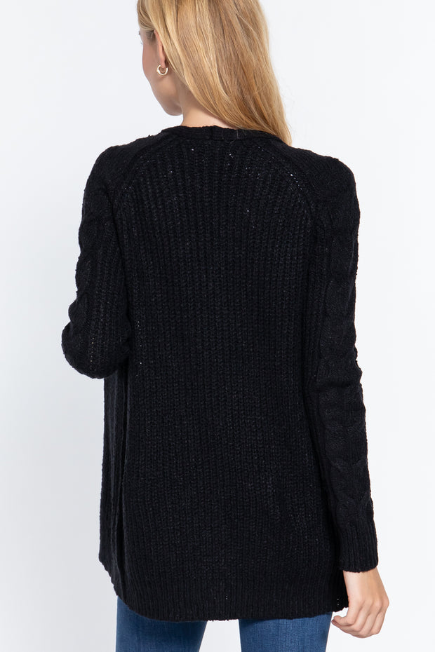 Long Sleeve Open Front Sweater Cardigan - Spicy and Sexy