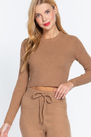 Long Sleeve Crew Neck Sweater Top - Spicy and Sexy