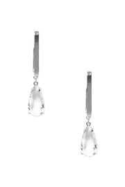 Metal Rectangle Clear Stone Dangle Earring - Spicy and Sexy