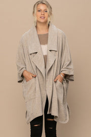 Solid Knit Oversized Trench Jacket - Spicy and Sexy