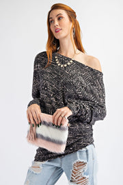 Tribal Printed Knit Top - Spicy and Sexy