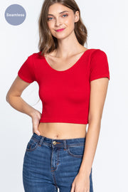 Cross Back Rib Seamless Crop Top - Spicy and Sexy