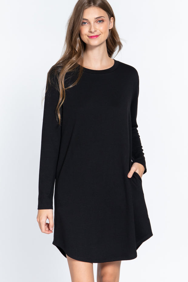 Long Sleeve French Terry Mini Dress - Spicy and Sexy