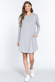 Long Sleeve French Terry Mini Dress - Spicy and Sexy