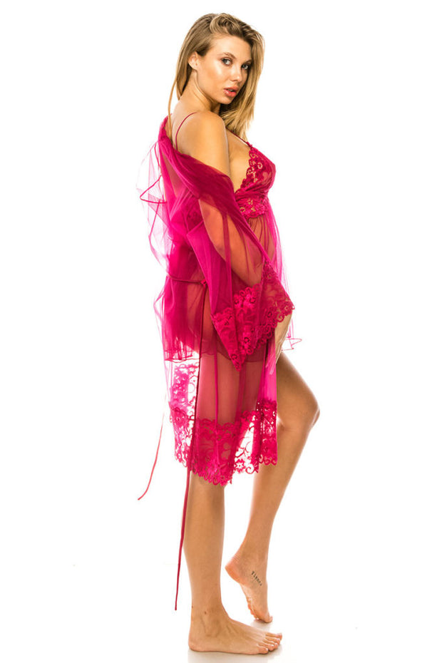 3pc Mesh Robe Set - Spicy and Sexy