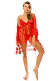 3pc Mesh Robe Set - Spicy and Sexy