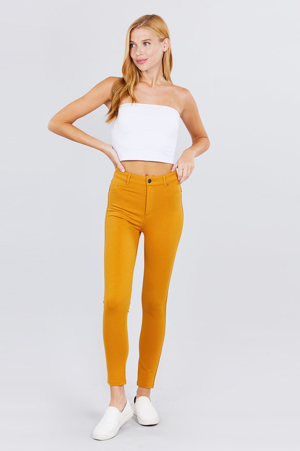 5-Pockets Shape Skinny Ponte Mid-Rise Pants - Spicy and Sexy