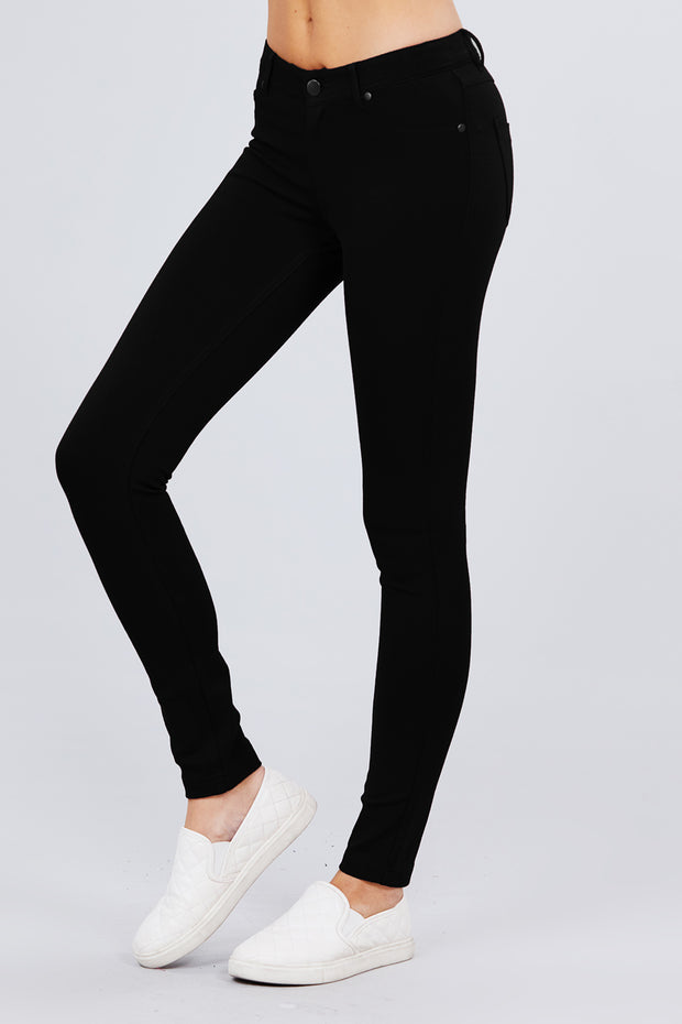 5-Pockets Shape Skinny Ponte Mid-Rise Pants - Spicy and Sexy