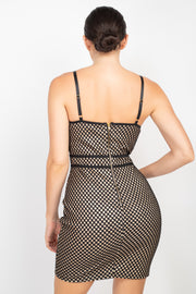Sleeveless Sparkle Honeycomb Bodycon Dress - Spicy and Sexy