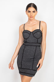 Sleeveless Sparkle Honeycomb Bodycon Dress - Spicy and Sexy