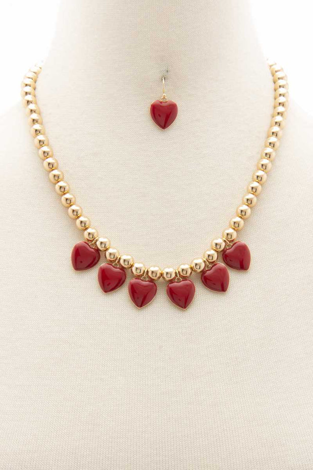 Heart Ball Bead Necklace - Spicy and Sexy