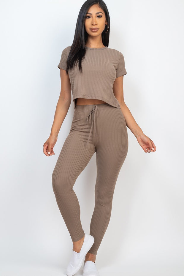 Short Sleeve Top & Leggings Set - Spicy and Sexy