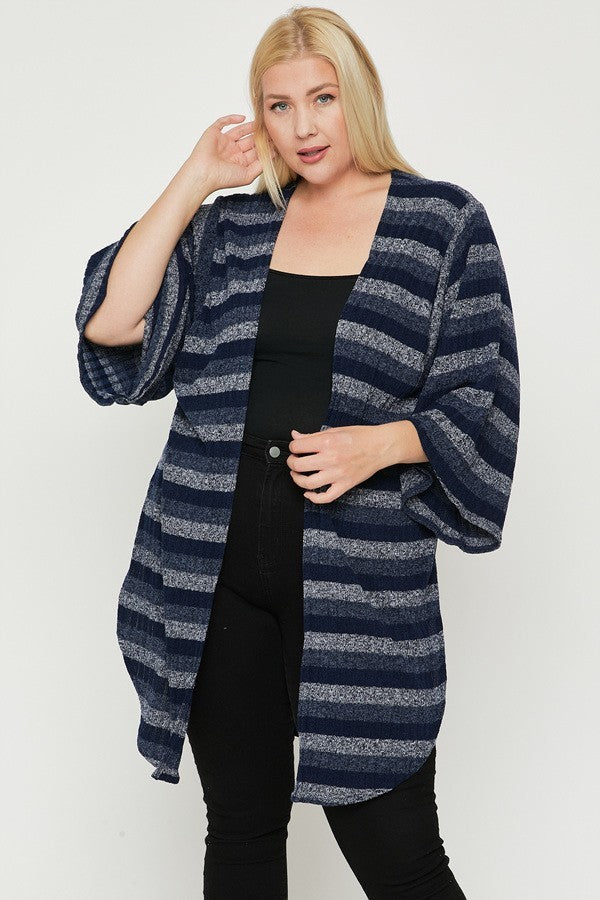 Multi-Color Striped Cardigan - Spicy and Sexy