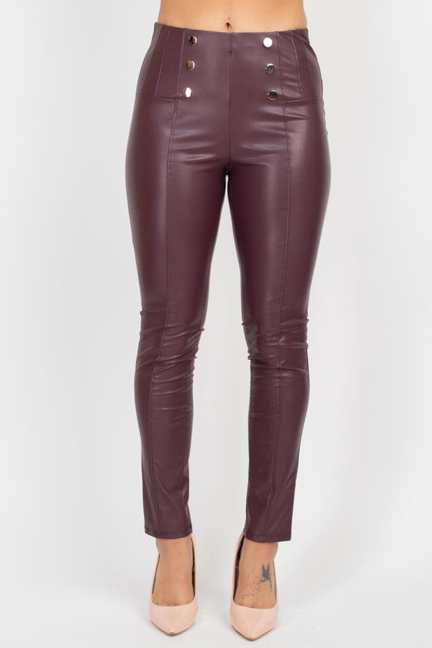 Button-Detailed Skinny Pants - Spicy and Sexy