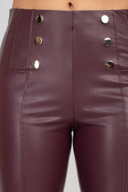 Button-Detailed Skinny Pants - Spicy and Sexy