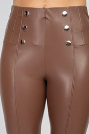 Button-Detailed Skinny Pants - Spicy and Sexy