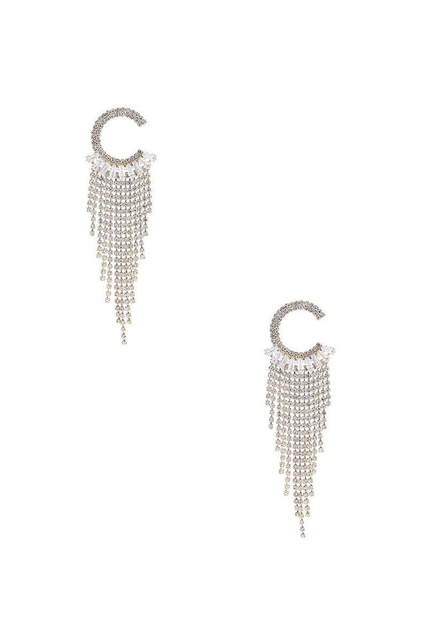 Crystal C Shape Baguette Fringe Earring - Spicy and Sexy