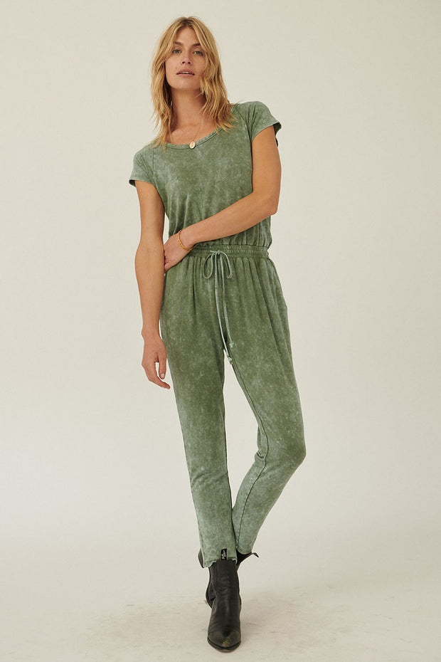 Mineral Washed Finish Knit Jumpsuit - Spicy and Sexy
