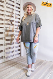 Mineral Washed Cotton Jersey Boxy Tunic - Spicy and Sexy