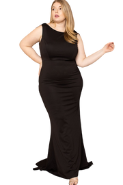 Ruffle Drapped Tail Plus Size Maxi Dress - Spicy and Sexy