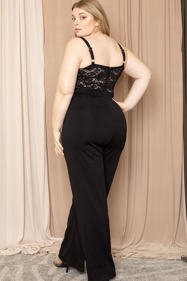 Lace Bust Plus Size Jumpsuit - Spicy and Sexy