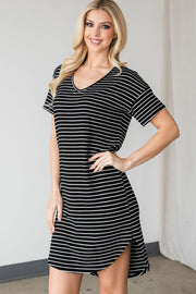 Adorable Striped Mini Dress - Spicy and Sexy