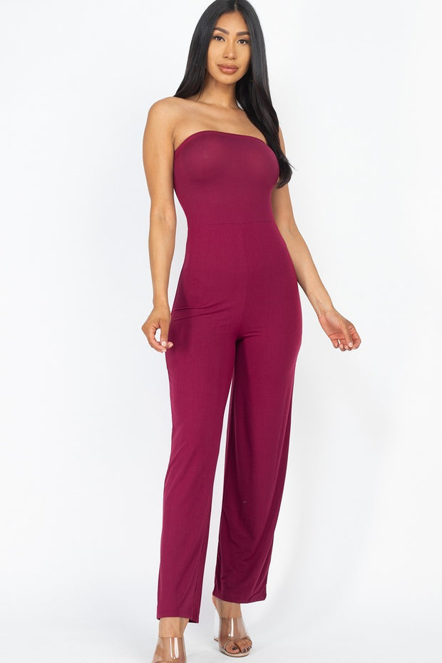 Solid Strapless Jumpsuit - Spicy and Sexy
