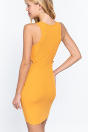 Sleeveless Round Neck Side Cut Out Detail Mini Dress - Spicy and Sexy