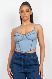 Bustier Sleeveless Ribbed Top - Spicy and Sexy