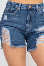 Ripped Five-Pocket Mini Denim Shorts - Spicy and Sexy