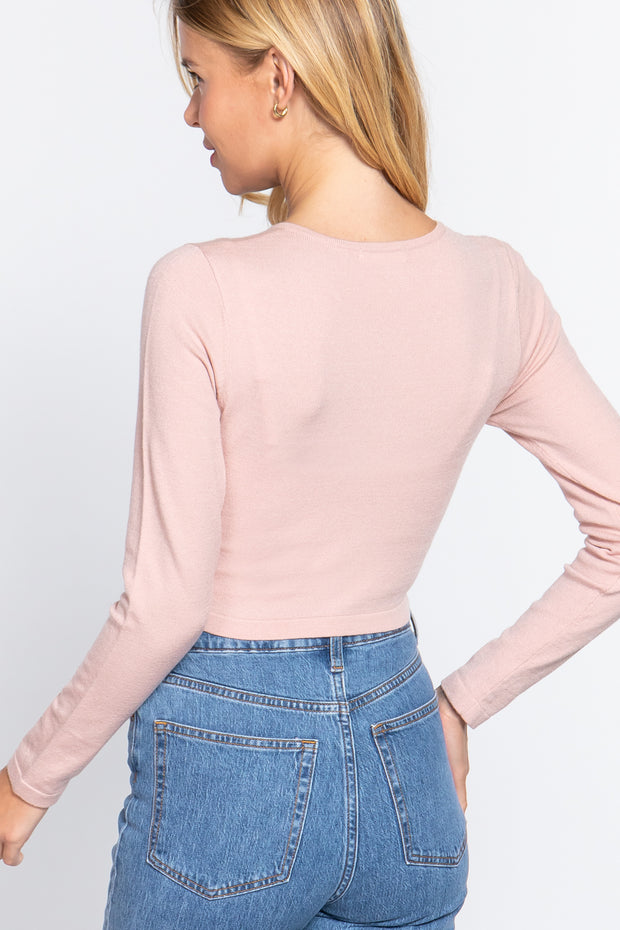 Long Sleeve Round Neck Viscose Sweater