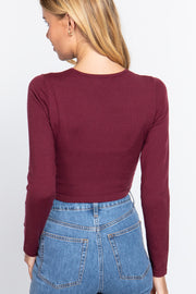 Long Sleeve Round Neck Viscose Sweater