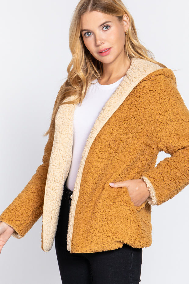 Hoodie Faux Fur Reversible Jacket