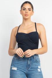 Lurex Sweetheart Cami Bodysuit - Spicy and Sexy