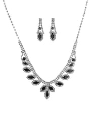 Rhinestone Marquise Wedding Necklace And Earring Set
