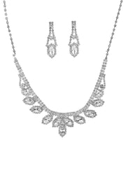 Rhinestone Marquise Wedding Necklace And Earring Set