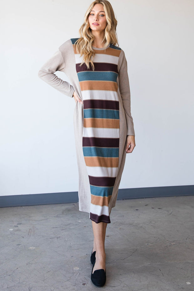 Colorblock Striped Dress